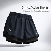 Running Shorts Womens 2 in 1 with Phone Pocket for Gym, Quick Dry Moisture Wicking Ice Silk Material, Anti-Exposure Liner for