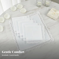 6 Pieces Wedding Handkerchief Elegant Design DIY Embroidery Handkerchief