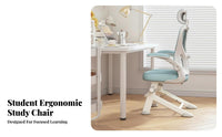 Adjustable Ergonomic Student Chair Spinal Supportrest Desk Seating Stable Base Space-Saving for Students, Children, Writing
