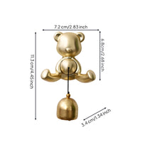 Smooth Finish Door-Mounted Bell Black Cord Bear Entry Chime Hanger