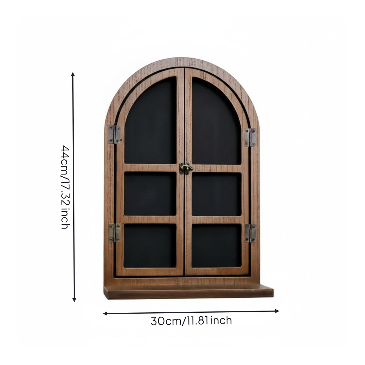 Arched Window Blackboard Wood Grain Wall Blackboard Paneled for Cafe
