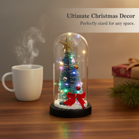 Light-Up Glass Christmas Tree Ornament Mini LED Night Light Desktop Decoration Creative Christmas Gift