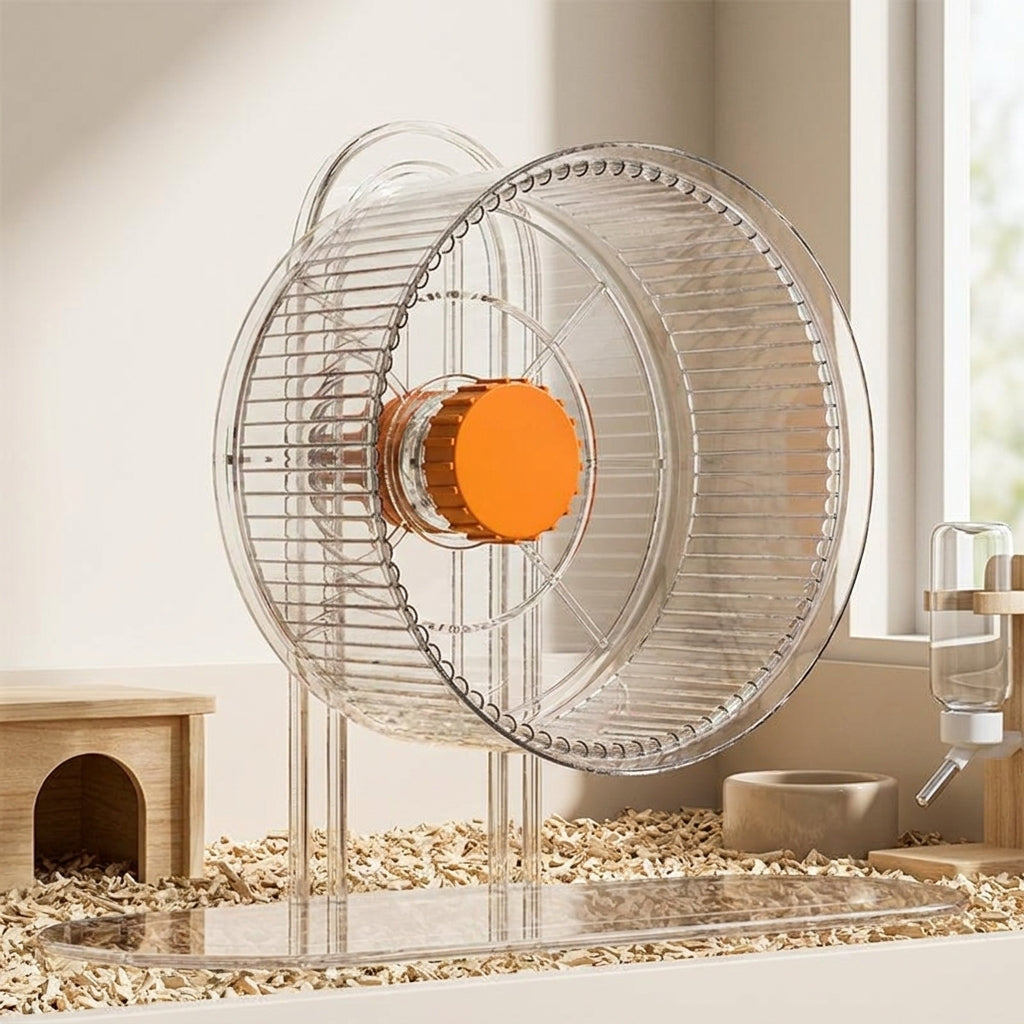 Silent Hamster Wheel and 12cm Hamster Wheel with Stand, Gerbil Wheel for Small Breeds, Exercise Toy for Dwarf Hamsters