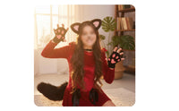 Cat Ears and Tail Set Customizable Fit Animal Cosplay Accessories Lightweight Furry Ears Headband and Tail for Adults, Halloween, Festivals, Christmas