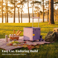 Collapsible Storage Box with casters Large Capacity for outdoor meal, Students, Campers