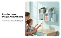 House-Shaped Cubby Shelf Versatile Use Multi-Level Wall Unit Waterproof