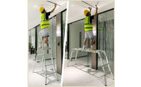 Foldable Multi-Position Ladder Aluminum Multi Position Ladder Heavy-Duty Anti-Slip for Homeowners, Handymen, Home Improvement, Garage, Attic Access