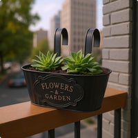 Oval Iron Planter Embossed Oval Hanging Planter Indoor and Outdoor Use