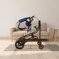 Wheeled Gait Training Machine with Seat Padded Standing Assistance Device with Wheels Adjustable Rehabilitation Equipment Heavy-Duty for Stroke Survivors, Elderly