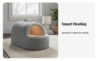 Heated Pet Den Automatic Heating Heated Feline Cave Private and Snug Pet House for Felines, Small Dogs, Cold Weather, Indoors, Living Room