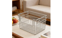 Stainless Steel Wire Basket Heavy Duty Metal Wire Pantry Bin for Kitchen, Closet