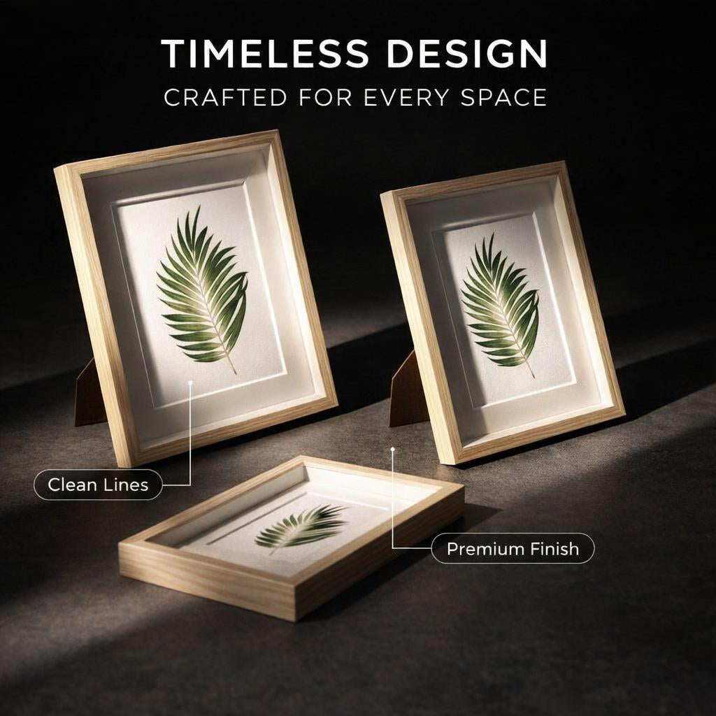 Wooden Picture Frame Desktop Stand, Photo Frame for Tabletop Display, Minimalist Black and White, Family Photo Frame for Home Decor