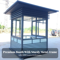 Stylish Guard Booth Weatherproof Prefabricated Guard Cabin Steel Frame Sentry Post for Factory Gates, Building Entrances, Construction Sites