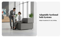 Geometric Block Sofa Set Unrestricted Combination Business Furniture High-Density Foam Transformable Design for Business Owners
