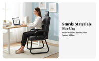 High-Back Sled Base Chair Comfortable for Long Sitting Sled Base Armchair