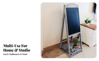 Wooden Ladder Blackboard Vintage Aesthetic Tiered Foldable Stand Space-Saving Multifunctional Use for Plant Lovers, Cafe