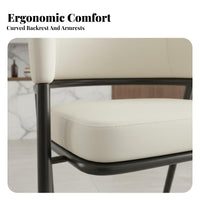 Upholstered Dining Armchair with Armrests Dining Armchair Elegant Design Thickly Padded for Diners, Living Room, Bedroom, Office