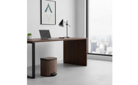New Chinese Design Trash Can Removable Inner Bucket Wood Grain Trash Can Easy to Polished Grain Waste Bin for Office, Washroom