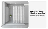 Grid Pattern Bath Curtain Punchtool-Less Installation for Bathtub, Renters