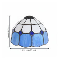 Stained Glass Lampshade Mediterranean Design tained Illumination Shade Plaid Pattern Vintage Lamp Shade for DIY Enthusiasts