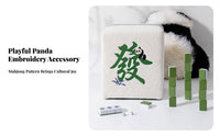 Mahjong Tile Pouf Plush Surface Low Stool sturdy Wood Legs for Entryway, Bedroom