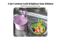 Kitchen Sink Drain Strainer Easy to Clean Hanging Sink Strainer Basket Food Scrap Catcher Anti-Clogging Carrot Handle Drain