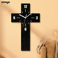 Modern Silent Cross Wall Clock with Acrylic Frame for Commercial Spaces