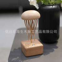 厂家直销水母实木手工机巧手作桌面摆件家居装饰生日礼物创意玩具