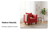 Upholstered Club Chair Space Saving Sofa Minimalist Design Plush Feel Upholstery for Homeowners, Living Room, Office