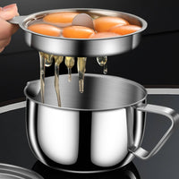 Lidded Egg White Separator Perforated Egg White Separator Cup Polished Silver