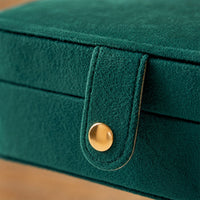 Velvet Jewelry Box Soft-Touch Jewelry Box with Snap Button Portable for Dresser