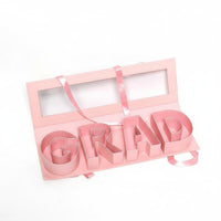 GRAD Letter Gift Box Transparent Window Graduation Flower Box Reusable Graduation Gift Tray for Students