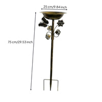 Metal Bird Bath Stake Vintage Design Garden Decor for Yard