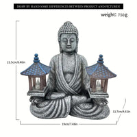 Zen Garden Buddha Statue Solar Light Resin Craft