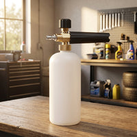 Car Cleaning Foam Sprayer for Professional Wash, Aluminum Foam Lance with 1L Bottle for Detailing, Durable Metal Adjustable Nozzle, Blaster