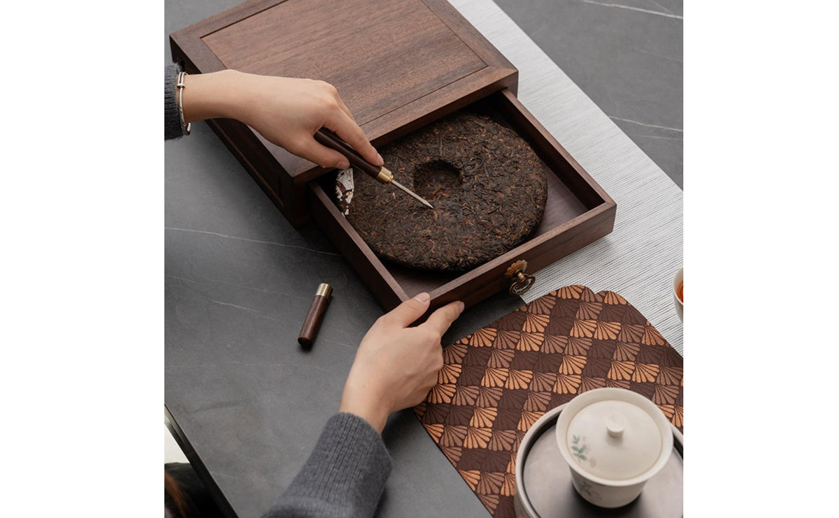 Wooden Tea Box Organizer with Drawer Smooth Tea Storage Box with Drawer Premium