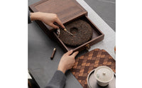 Wooden Tea Box Organizer with Drawer Smooth Tea Storage Box with Drawer Premium