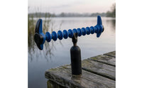 Raised Side Arms Fishing Rod Holder Head Blue Coated Ground Stake Rod Holder Head Ridged Center Ground Fishing Pole Stand Threaded Connector