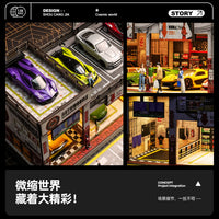 1/64停车场车库模型拼装场景展示盒男孩送礼收纳摆件亮灯一件代发