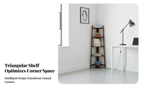 Floor-Standing 5-Tier Corner Shelving Unit Nordic Design 5-Tier Angled-Frame Corner Shelf Space-Saving Plant Stand Multi-Purpose for Apartment Dwellers, Book Lovers, Small Areas, Living Room, Home Office, Bedroom