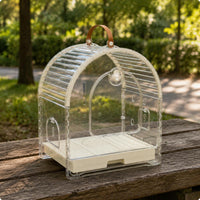 Transparent Bird Carrier Handheld Bird Carrier Easy to Clean Portable Parrot Cage for Outdoor
