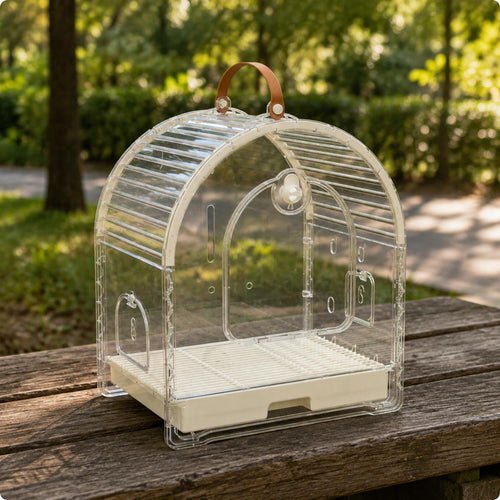 Transparent Bird Carrier Handheld Bird Carrier Easy to Clean Portable Parrot Cage for Outdoor