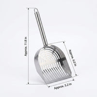 Litter Scooper Cat Sand Sifter, 304 Stainless Steel Litter Sifter with Straight Handle, Essential Pet Care Tool for Every Cat Owner Tray Cleaning