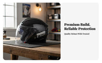 3/4 Helmet All Season 3/4 Open Face Helmet Lightweight Design for Commuters, Summer Riding, Daily Commute