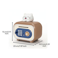 Automatic Toy Safe with Biometric Scanner Scanner Interactive Kids Safe with Key Secure Piggy Bank with Biometric Scanner Sensor Compact for Toddlers