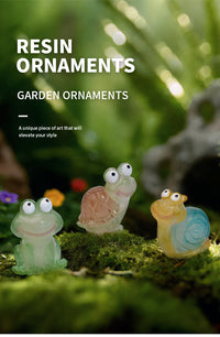 Luminous Frog Miniature Landscape Ornament Resin Craft