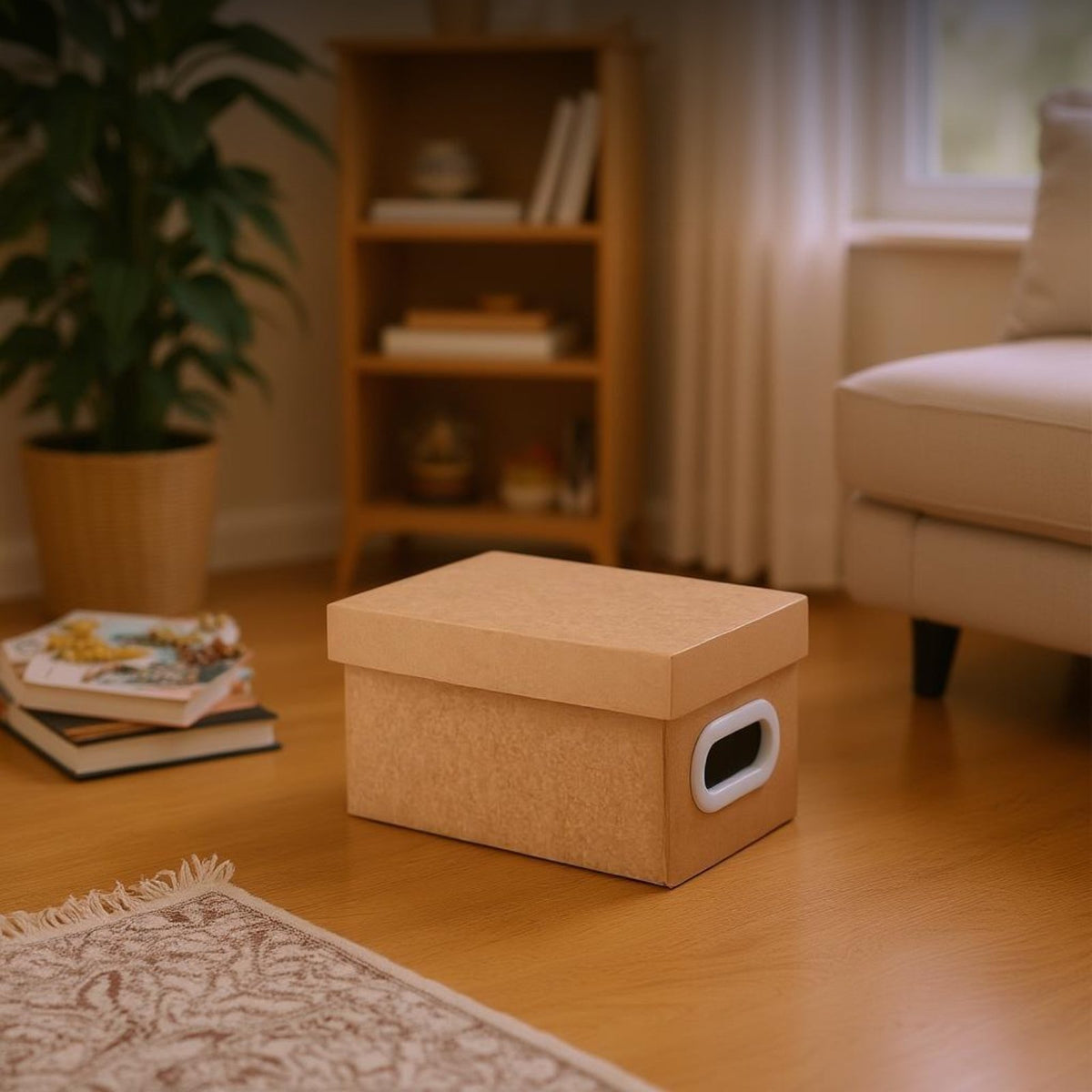 Kraft Paper Foldable Storage Box with Lid