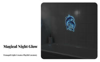 Dolphin Bubble Wall Sticker Self Luminous Dolphin Sticker Removable Luminous Sea Animal Decal for Kids, Washroom, Toilet, Bedroom