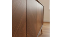 Minimalist Aesthetic Solid Wood Buffet Cabinet Chevron Pattern Doors Retro Accent Storage Cabinet Household Furniture for Living Room