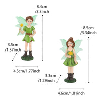 2 Pieces Miniature Fairy Garden Figures Handmade Glowing Appendage Elf Statues